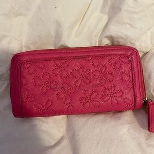Cute pink zip up wallet